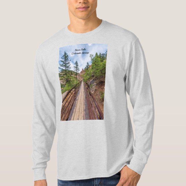 Camiseta Siete cataratas Puente Caminata Caminata de Manga  (Anverso)
