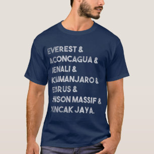 Camiseta Siete cumbres más altas escalando cumbres de monta