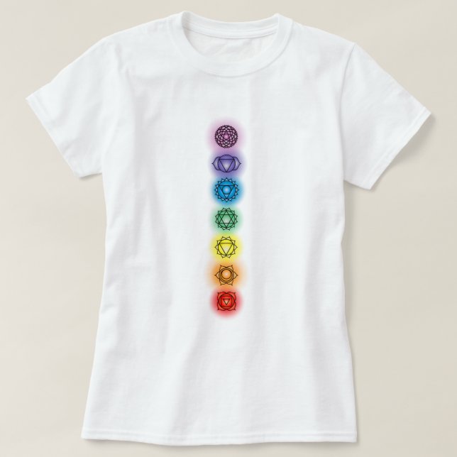 Camiseta Siete damas chakras básicas (Diseño del anverso)