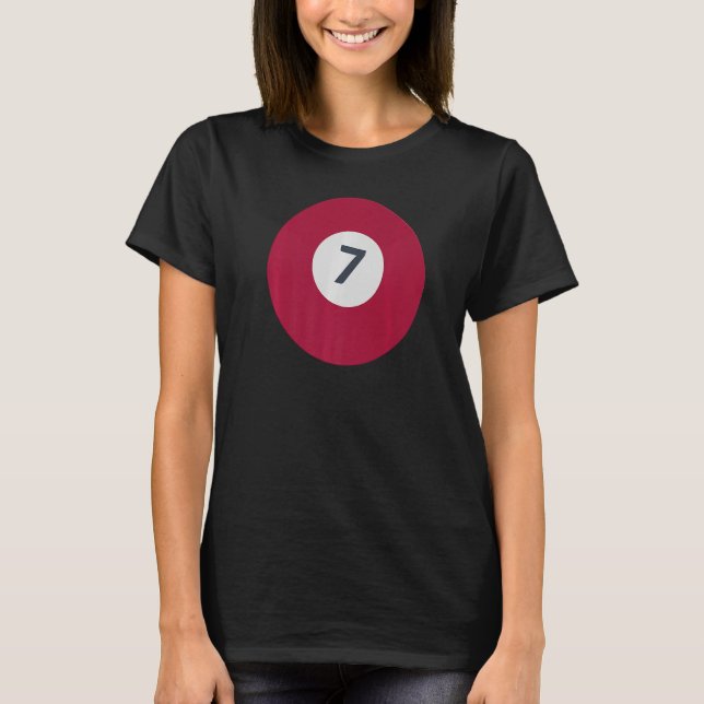 Camiseta Siete Equipo Número 7 Lucky Brown Ball Billiards P (Anverso)