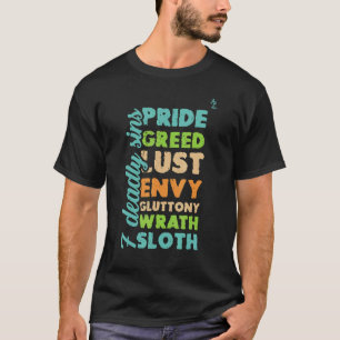 Camiseta Siete pecados muertos cristianos casuales