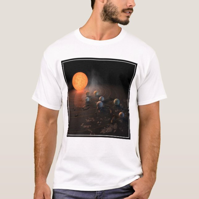 Camiseta Siete planetas en órbita alrededor de la estrella  (Anverso)