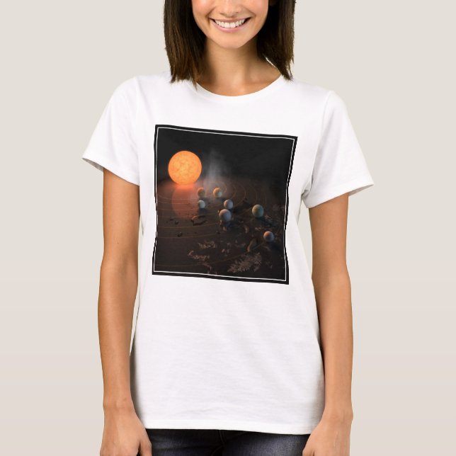 Camiseta Siete planetas en órbita alrededor de la estrella  (Anverso)