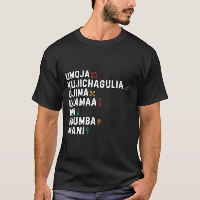 Camiseta Siete Principios De Kwanzaa Feliz Kwanzaa 8 (Anverso)