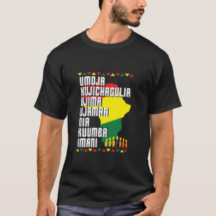 Camiseta Siete principios de Kwanzaa Mapa africano de hombr