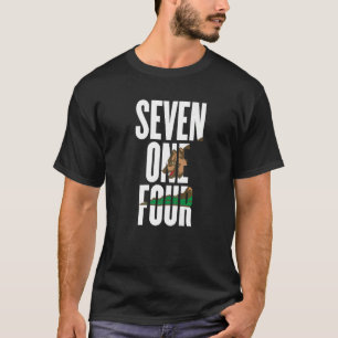 Camiseta Siete uno cuatro 714 Código de área California Ana