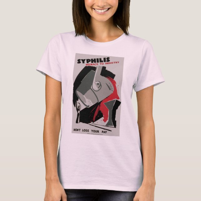 Camiseta Sífilis ~ amenaza a la industria (Anverso)