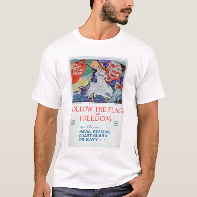 Camiseta Siga la bandera de la libertad (US02179) (Anverso)