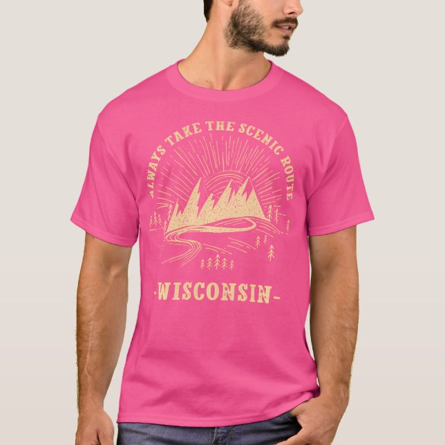 Camiseta Siga Siempre La Ruta Escénica De Wisconsin Senderi (Anverso)