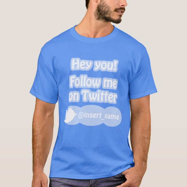 Camiseta Sígame en artículos del gorjeo (Anverso)