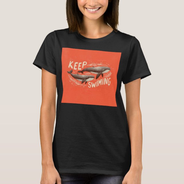 Camiseta Sigan nadando ballenas (Anverso)