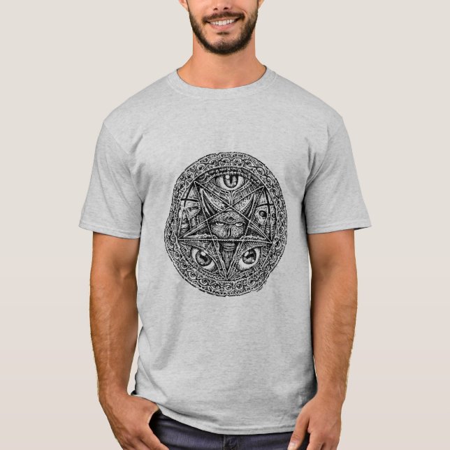 Camiseta sigel del Pentagram del baphomet (Anverso)
