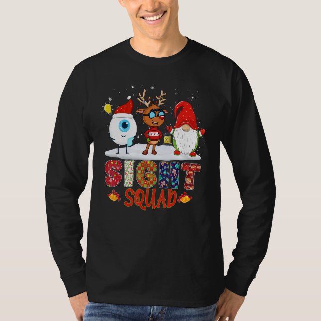 Camiseta Sight Squad Gnome Reindeer Santa Christmas Optomet (Anverso)