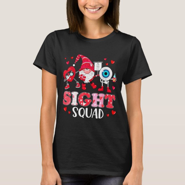 Camiseta Sight Squad Optician Optometrist Dabbing Heart Val (Anverso)