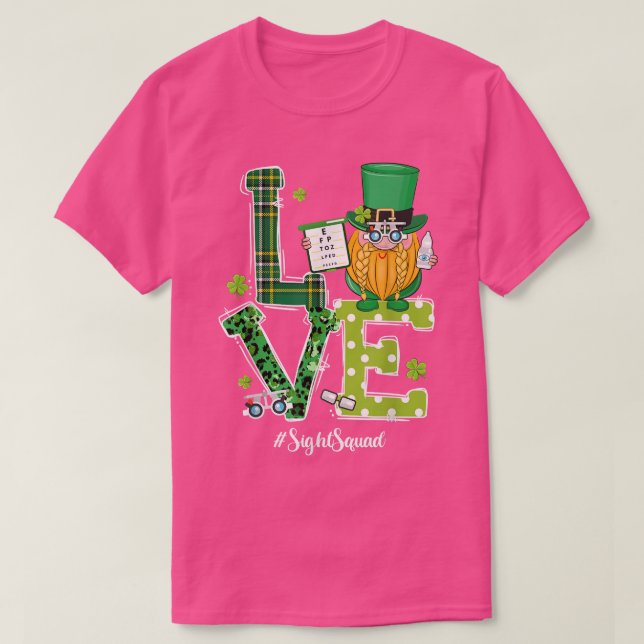 Camiseta Sight Squad Patricks Day Funny Gnome Optometrist O (Diseño del anverso)