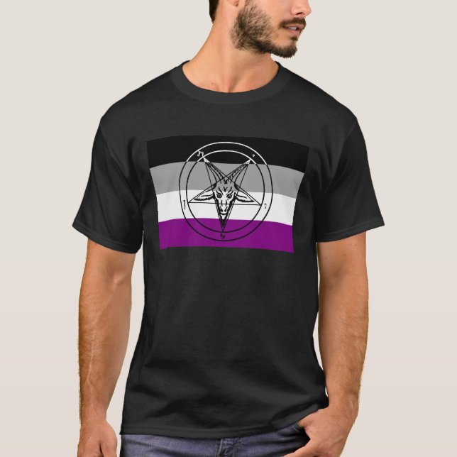 Camiseta Sigilia de orgullo asexual en Baphomet (Anverso)
