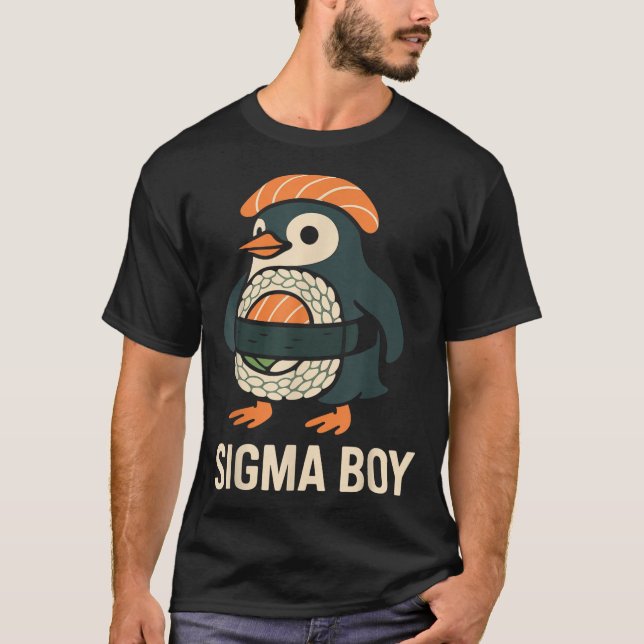 Camiseta Sigma Boy Brainrot italiano Funny Meme Penguin (Anverso)