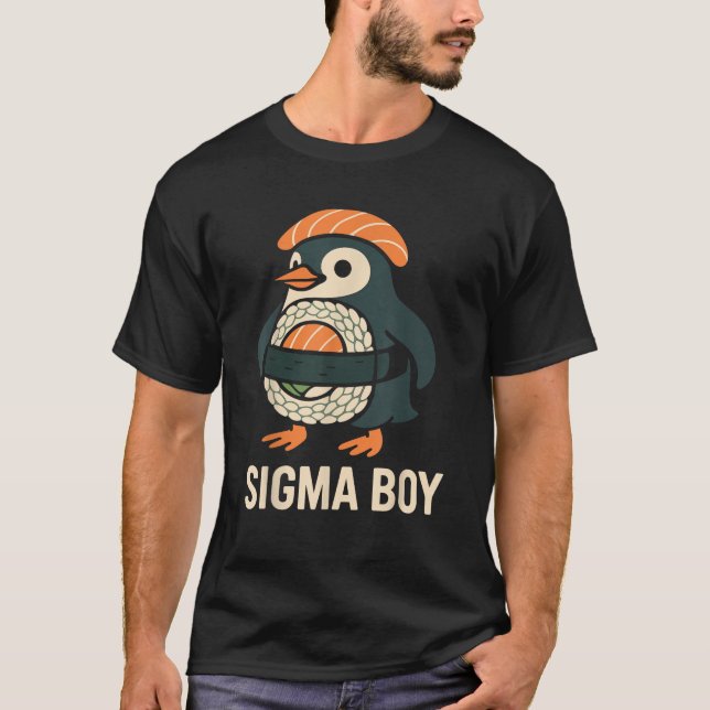 Camiseta Sigma Boy Brainrot italiano Funny Meme Penguin (Anverso)