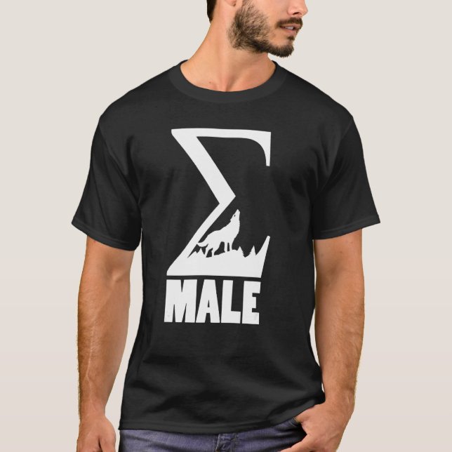 Camiseta Sigma Male Sigma Lone Wolf Symbol griego (Anverso)