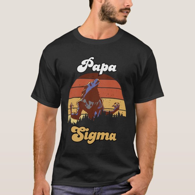 Camiseta Sigma Papa Wolf Match Tribe Wolves Camping Pack Fa (Anverso)