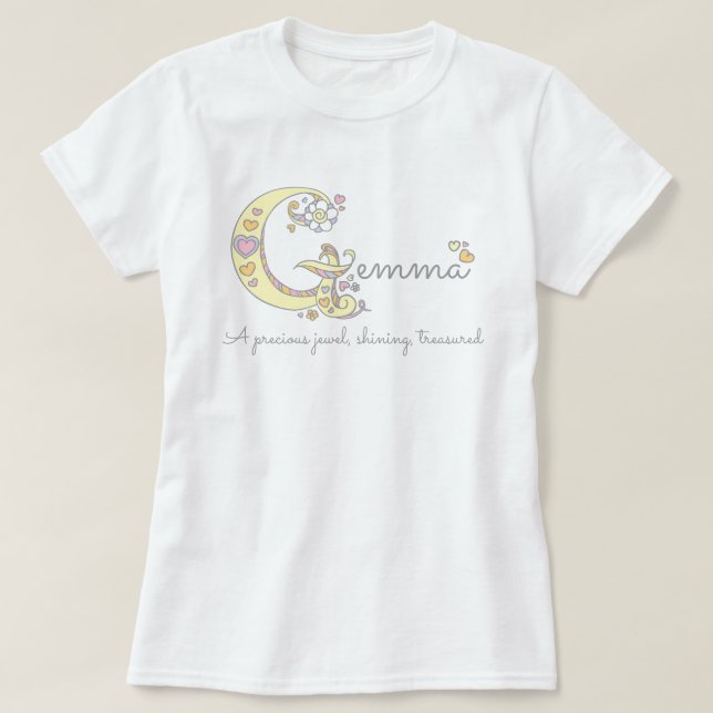 Camiseta Significado de encargo decorativo del nombre de (Diseño del anverso)
