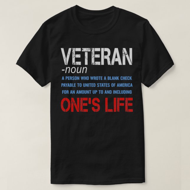 Camiseta Significado de un veterano (Diseño del anverso)