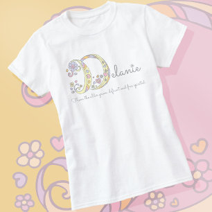 Camiseta Significado del nombre de niña Delanie monograma d