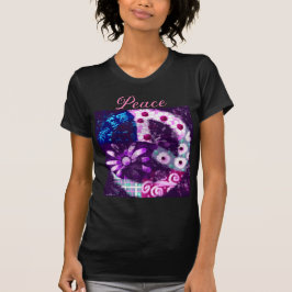 Camiseta Signo abstracto de paz arte hippie morado rosado