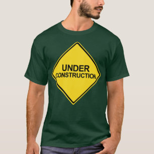 Camiseta Signo de advertencia amarillo en construcción