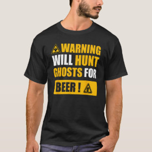 Camiseta Signo de advertencia Caza fantasma EVP Halloween 1