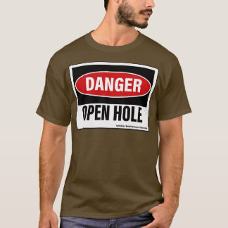 Camiseta Signo de advertencia de agujero abierto de peligro