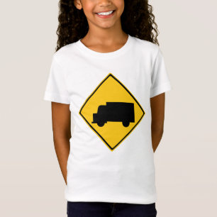 Camiseta Signo de advertencia de camiones de carretera