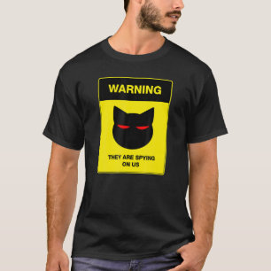 Camiseta Signo de advertencia de espía de gato