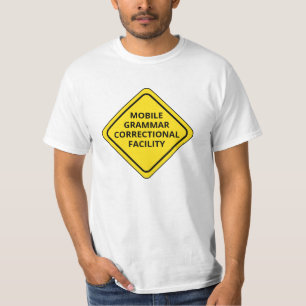 Camiseta Signo de advertencia de gramática personalizada