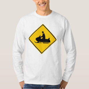 Camiseta Signo de advertencia de moto de nieve en invierno