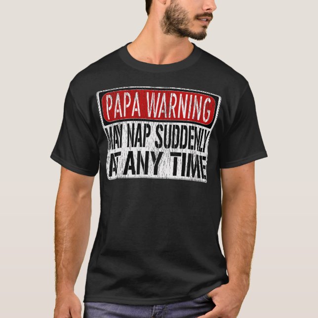 Camiseta Signo de advertencia de papá gracioso para hombres (Anverso)