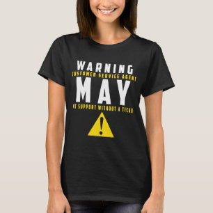 Camiseta Signo de advertencia de tecnología divertida Servi