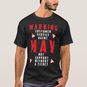 Camiseta Signo de advertencia de tecnología divertida Servi