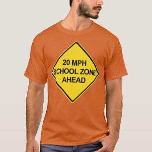 Camiseta Signo de advertencia de zona escolar de 20 MPH