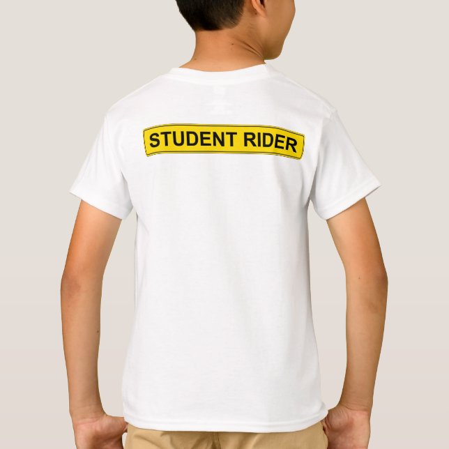 Camiseta Signo de advertencia "Estudiante en bicicleta": gr (Reverso)