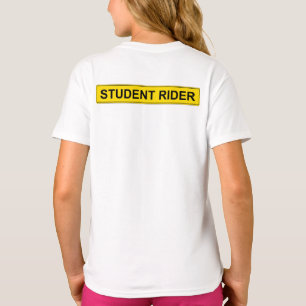 Camiseta Signo de advertencia "Estudiante en bicicleta": gr