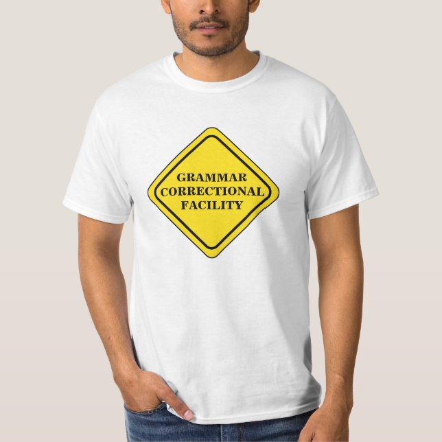 Camiseta Signo de advertencia gramatical personalizado (Anverso)