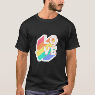 Camiseta Signo de amor por la paz con colores arcoiris Lgbt