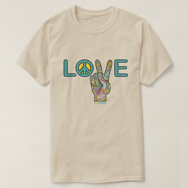 Camiseta Signo de amor por la paz en la mano (Diseño del anverso)