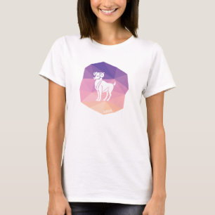Camiseta Signo de Aries zodiac rosa