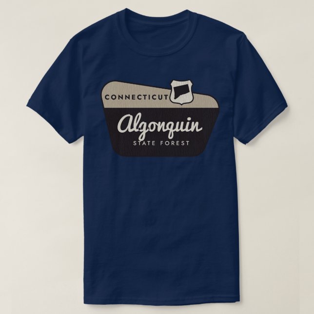 Camiseta Signo de bienvenida de Algonquin State Forest Conn (Diseño del anverso)