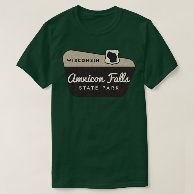 Camiseta Signo de bienvenida de Amnicon Falls State Park Wi (Diseño del anverso)