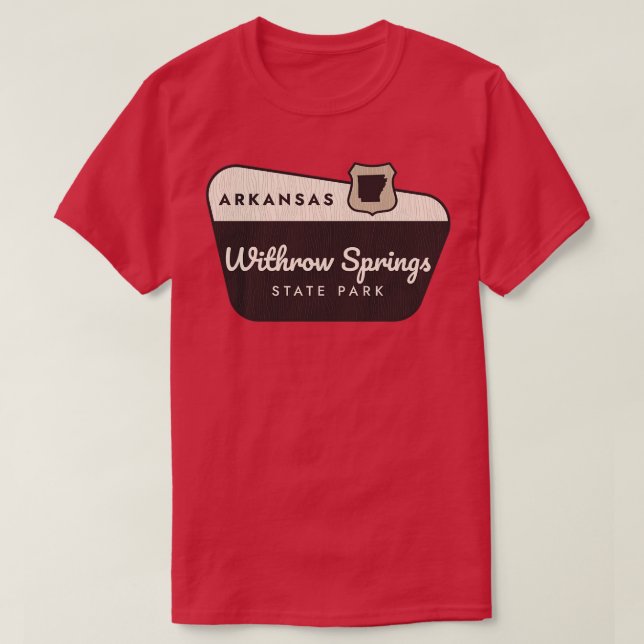 Camiseta Signo de bienvenida de Arkansas del Parque Estatal (Diseño del anverso)