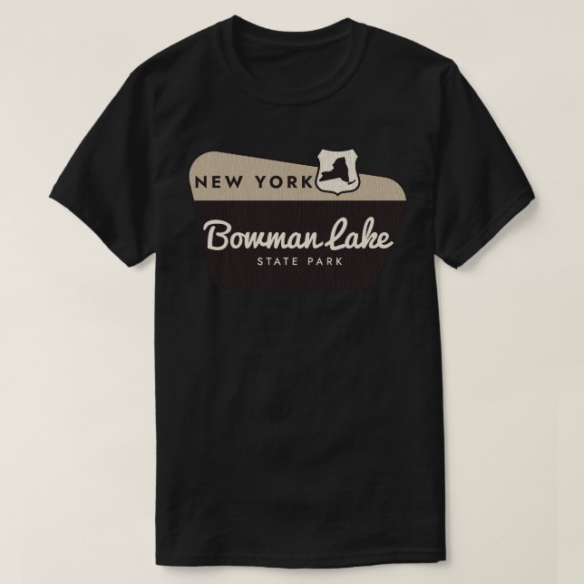 Camiseta Signo de bienvenida de Bowman Lake State Park en N (Diseño del anverso)