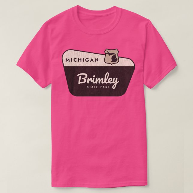 Camiseta Signo de bienvenida de Brimley State Park Michigan (Diseño del anverso)